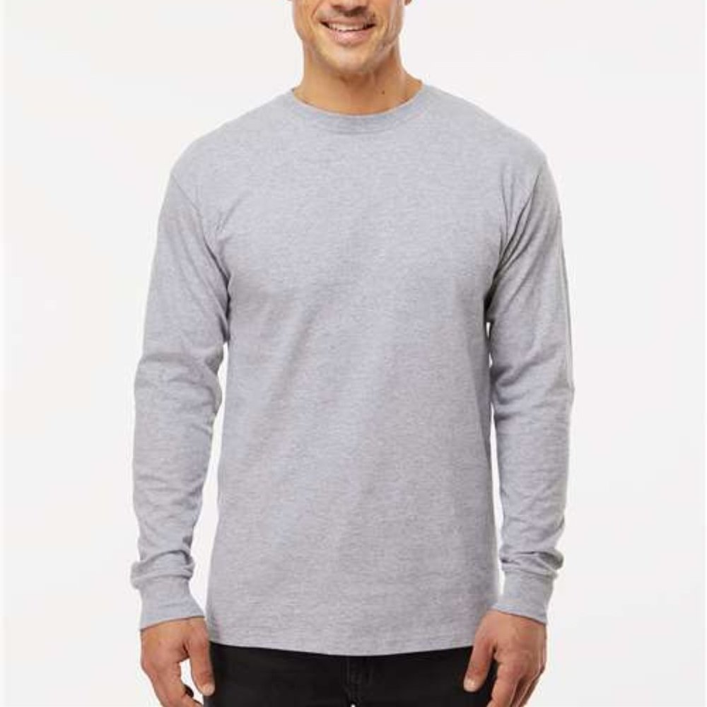 New, without tag. M&O, Unisex, Grey Long Sleeve Unisex Shirt, Size Large
